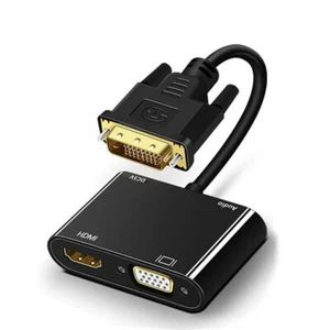 Aktiver 2in1 DVI zu HDMI VGA Splitter Konverter Kabel HDMI&VGA Ausgang gleichzeitig - Bild 1 von 9