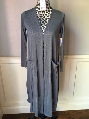 Cárdigan largo abierto Lularoe Sarah Duster con bolsillos talla pequeña - Nuevo con etiquetas Foto 1 de 4