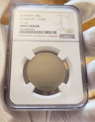 50c Mint Error Kennedy Half Dollar Blank Planchet (Pre-1989) Cover