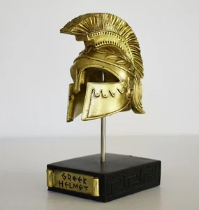 Ancient Greek Spartan Corinthian Helmet - Battle Protection - Polyresin Statue - Picture 1 of 8