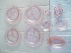 Vintage Pink Depression Glass Dishes - Picture 1 of 12