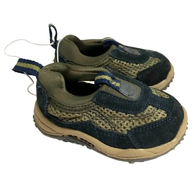 New Old Navy Boys Baby Infant Shoes Size 3 Slip On Sneaker Green Blue Mesh Ret $ - Image 1 of 4
