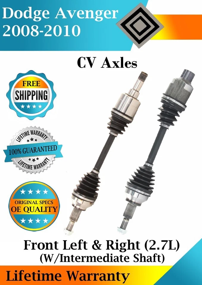 New OE Front CV Axles For 2008-2010 Dodge Avenger 2.7L Lifetime Warranty - Image 1 of 4