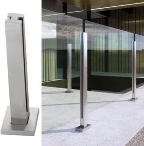 Glass Balustrade Post 39.3" Middle Post 304 SS (No Handrail) 10-12mm Glass - Picture 1 of 13