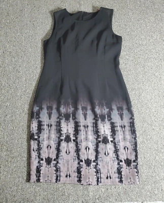 Vestido para mujer Elie Tahari Career Corp oficina trabajo abstracto negro imitación cuero  Foto 1 de 4