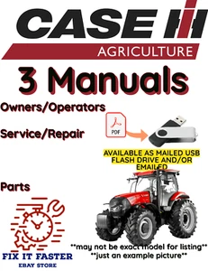 CASE IH MXM130 TRACTOR MANUAL OPERATORS OWNERS SERVICE SHOP PARTS REPAIR PDF USB - Picture 1 of 7