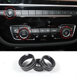 Para BMW Serie 1 2017-2020 Coche Aire Acondicionado Volumen Perilla Anillo Tapa Aleación Negra - Imagen 1 de 11