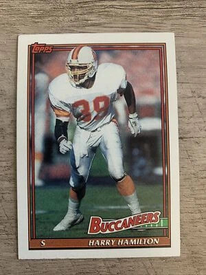 1991 Topps Football Card #490 Harry Hamilton - Tampa Bay Buccaneers  - Image 1 of 2
