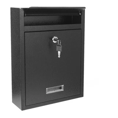 Locking Steel Mailbox, Wall Mounted - Post Office Box, Extra Large Space Secu... - Image 1 of 4