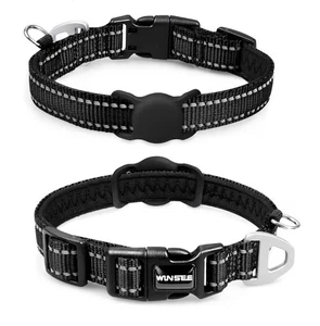 Winsee Airtag Collars, Reflective Nylon Pet Collar w/Sillicone  Case for Airtags - Picture 1 of 7