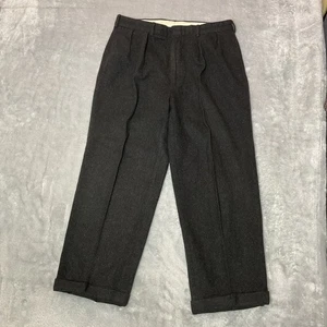 Polo Ralph Lauren vintage uomo abito pantalone flanella grigio 100% lana taglia 34 x 27 - Foto 1 di 7