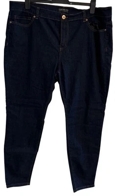 Pantalones de mezclilla Forever 21 para mujer talla 20 azul lavado oscuro calce ajustado talla grande Foto 1 de 4