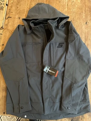 Chaqueta con Capucha Snap-on Tool Gris Carbón Talla Grande Cremallera Completa Foto 1 de 4