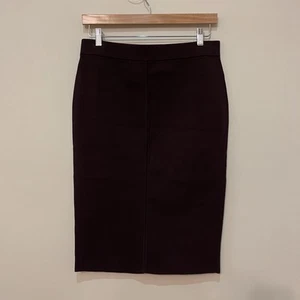Witchery Crepe Knit Skirt Womens size Large Maroon Stretch Knee Length Ladies - Picture 1 of 9