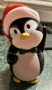 Blow Mold Tabletop Christmas Penguin ~ 9inch , Lights Up , LED ~ New - Picture 1 of 4