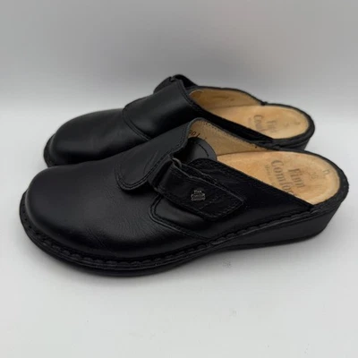 Zuecos de cuero Finn Comfort correa ajustable confort negro para mujer 36 EE. UU. 5-5,5 Foto 1 de 4