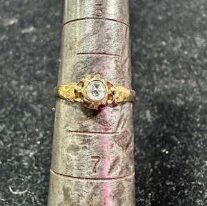 Anillo antiguo con respaldo sucio de diamantes talla rosa georgiana 14k ¡200+ años!! - Imagen 1 de 9