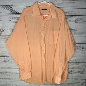 Burberry London Peach Button Down Long Sleeve Dress Shirt Cotton Men’s Size 18-L - Picture 1 of 8