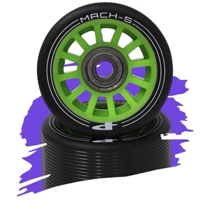 Mach 5 Skateboard Speed Wheels & Bearings Longboard Green / Black (4-pack) 🛹 - Picture 1 of 2