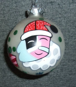 Romero Britto 2004 Christmas Santa & Presents 3" Glass Ball Decorated Ornament - Picture 1 of 4