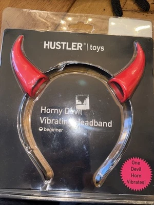 Red Devil Horns  Vibrating Costume Headband Hustler New - Image 1 of 2