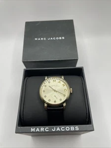 Marc Jacobs MBM1399 Women's Black Leather Analog Dial Quartz Wrist Watch - Picture 1 of 9