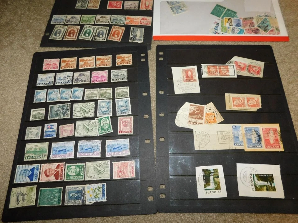 ICELAND COLLECTION, USED & UNUSED, SOME ON PAPER, HINGED & MNH, DUPLICATION - Image 1 of 1