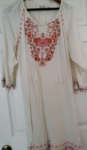 NWOT Paparazzi Johnny Style Embroidered Linen Blend Boho Dress Tunic Size Large - Picture 1 of 8