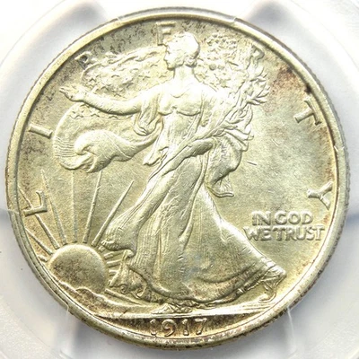 1917-D Walking Liberty Half Dollar Reverse 50C - PCGS Uncirculated Detail UNC MS - Image 1 of 4