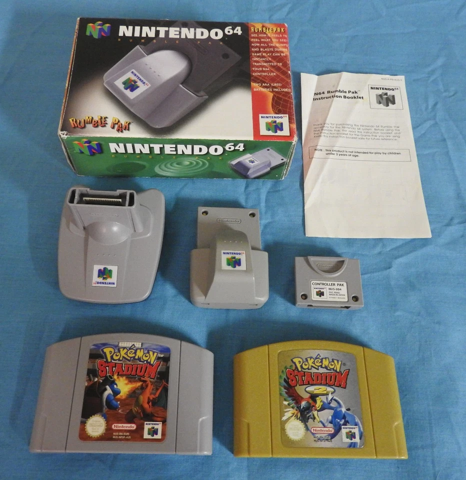 Pokemon Stadium 1 + 2 (PAL AUS) + 3x Paks Lot Rare Nintendo 64 Games Code = $229 - image 1 of 4