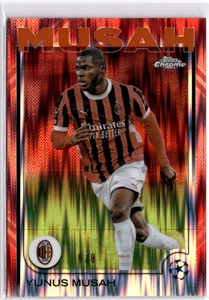 Yunus Musah 2024-25 Topps Chrome UCC Red Flush Refractor #79 AC Milan #8/8 - Bild 1 von 2