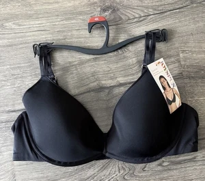 Sujetador espaciador Joyspun para mujer negro con aros escote redondo talla 40C nuevo con etiquetas - Imagen 1 de 6