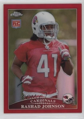 2009 Topps Chrome Red Refractor /25 Rashad Johnson #TC201 Rookie RC - Image 1 of 2