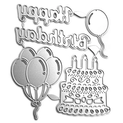 Happy Birthday Metal Cutting Dies DIY Stamps Template Mold Stencils - Image 1 of 4