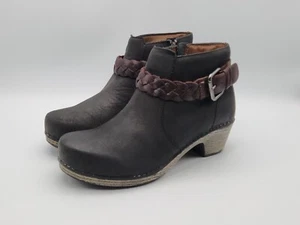 🔥Dansko Womens 37 (US 6.5) Michelle Grey Nubuck Leather Side Zip Boots Buckle🔥 - Picture 1 of 8