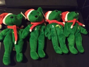 Lot of 4 Green Salvino's Bamm Beano's Beanie Babies, Ken Griffey, Alex Rodriguez - Picture 1 of 6