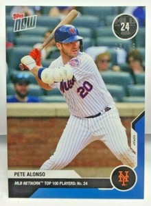 Pete Alonso 2020 Topps Now MLB Network's Top 100 BLUE Parallel #d 6/49 - NY METS