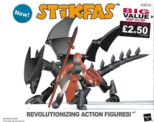 Stikfas (BETA) Female Warrior with Dragon Action Figures x 2 - Picture 1 of 4