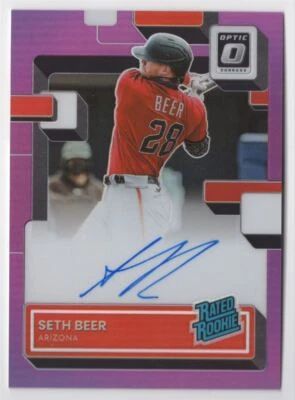2022 DONRUSS OPTIC RATED ROOKIE PURPLE AUTO Seth Beer /150 Arizona Diamondbacks - Image 1 of 2