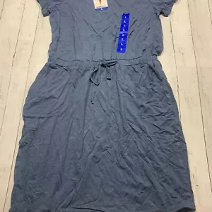 32 Degrees Cool Women's Blue Round Neck Short Sleeve Pockets T Shirt Dress Sz: L - Picture 1 of 7