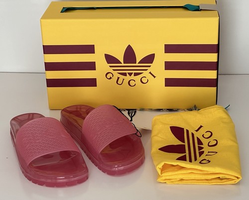 Gucci x Adidas sandali donna gomma slide Bon 8 US (38 euro) 721228 IT NUOVI CON SCATOLA