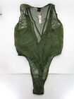 Nwt! Victoria's Secret One Piece Lace Teddy Lingerie Green (Small)