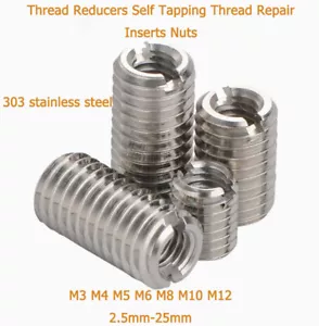 M3 -M12 Gewinde Reduzierer selbstschneidend Gewinde Reparatur Einsätze Muttern - Picture 1 of 5