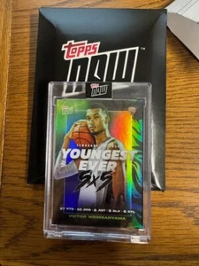 2023 Topps Now Youngest Ever 5x5 #VW-2 Victor Wembanyama Spurs ROOKIE RC - Foto 1 di 3