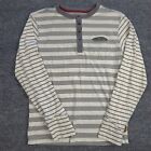 7 For all Mankind Shirt Girls Large Beige Striped Henley