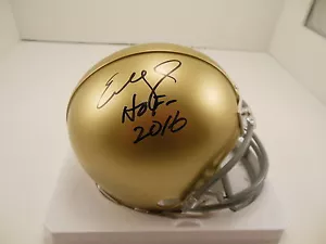 ED DEBARTOLO JR FIRMATO NOTRE DAME COMBAT IRISH MINI CASCO HOF 2016 SF 49ERS - Foto 1 di 2