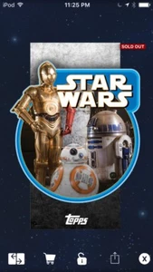 Topps Star Wars Digital Card Trader R2-D2, C-3PO & BB-8 Retro Stickers Insert - Picture 1 of 1