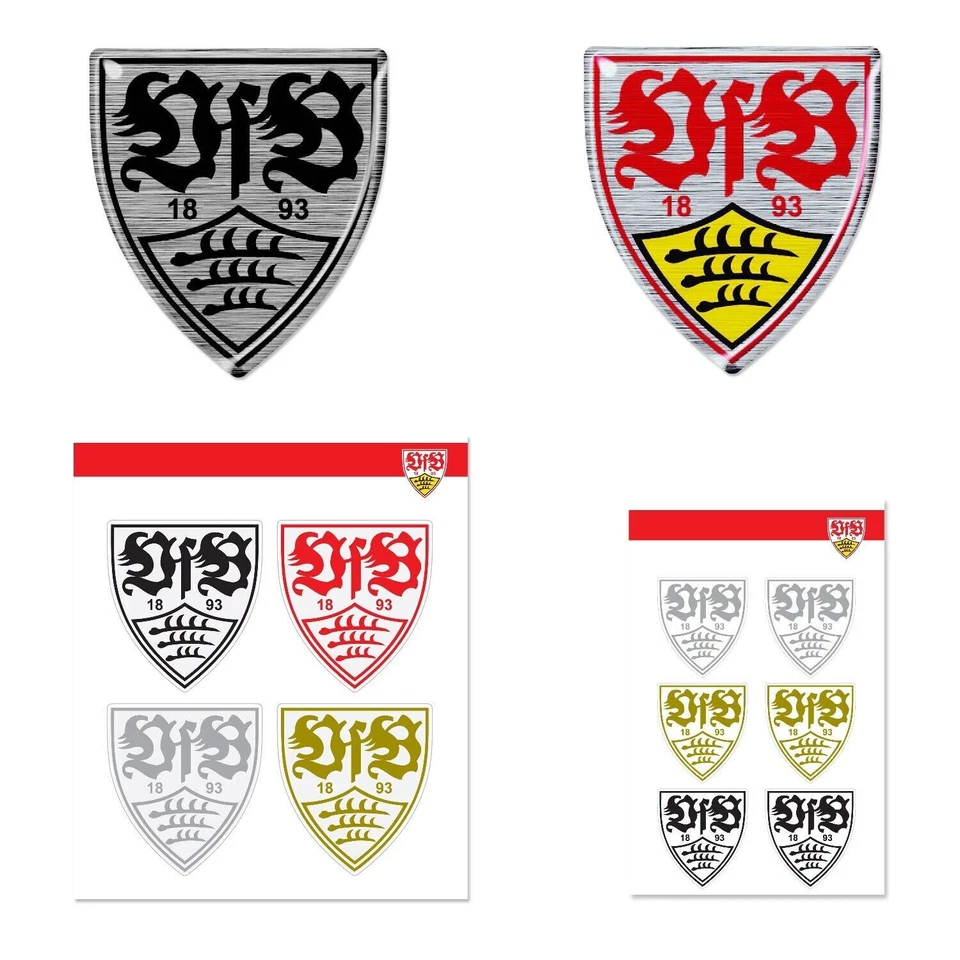 Aufkleber Fußball VfB Stuttgart 3D Sticker Wappen Auto Verein Set Stickerbomb - Bild 1 von 1
