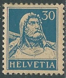 1924-28 SVIZZERA GUGLIELMO TELL 30 CENT CARTA GROFFATA MNH ** - RF42-7 - Picture 1 of 1