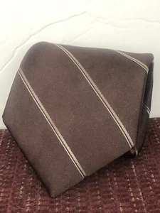 Wembley Leatherback Satins Mens Tie Brown Multicolored Striped Wide 097F3 - Picture 1 of 5